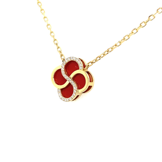 14K Clover Pendant with Necklace
