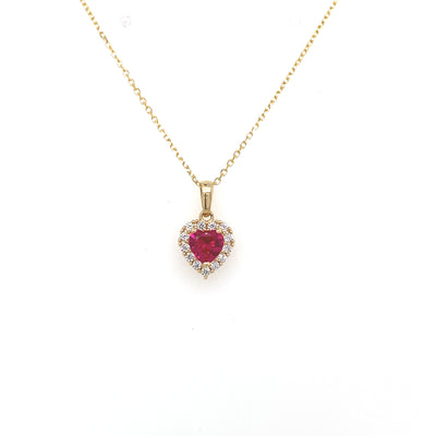 14K Heart Pendant with Necklace