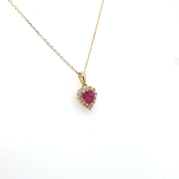 14K Heart Pendant with Necklace