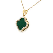 14K Clover Pendant with Necklace
